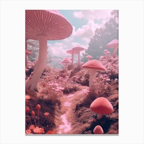 Pink Surreal Mushroom 3 Canvas Print