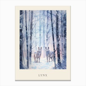 Winter Watercolour Lynx 3 Poster Canvas Print