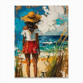 Girl On The Beach Canvas Print