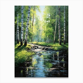 Birch Trees In The Forest Canvas Print