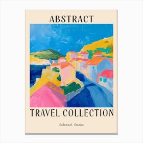 Abstract Travel Collection Poster Dubrovnik Croatia 4 Canvas Print