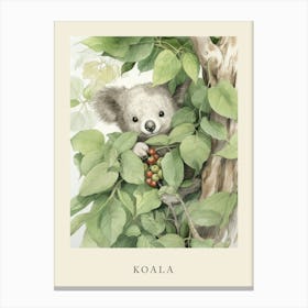 Beatrix Potter Inspired  Animal Watercolour Koala 1 Canvas Print