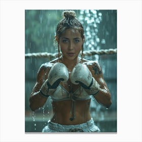 Boxer In The Rain Canvas Print