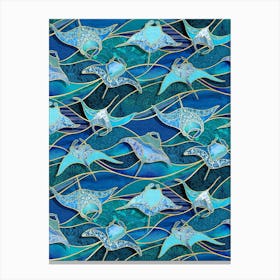 Gilded Ocean Manta Rays Canvas Print