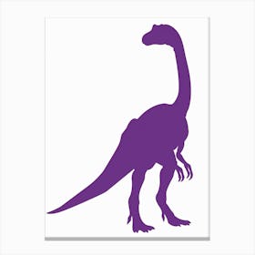 Purple Gallimimus Dinosaur Silhouette Canvas Print