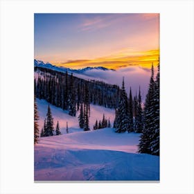 Vail, Usa Sunrise Skiing Poster Canvas Print