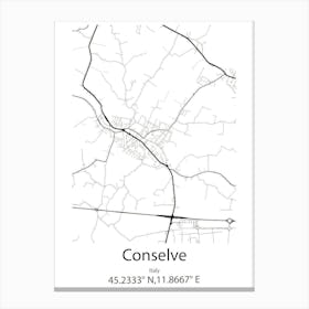 Conselve,Italy Minimalist Map Canvas Print