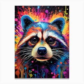 A Honduran Raccoon Vibrant Paint Splash 2 Canvas Print