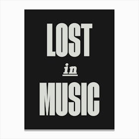 Black Lost In Music Canvas Print