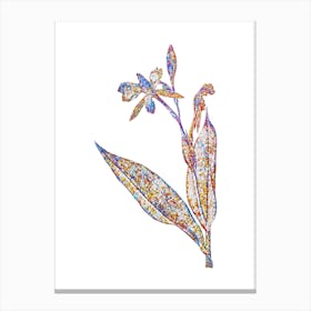 Stained Glass Bandana of the Everglades Mosaic Botanical Illustration on White n.0156 Canvas Print