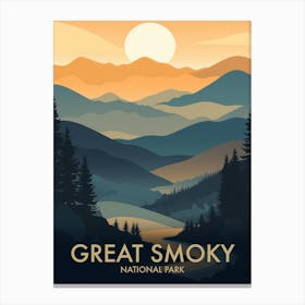 Great Smoky National Park Vintage Travel Poster 20 Canvas Print