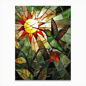 Hummingbird Stained Glass 17 Canvas Print