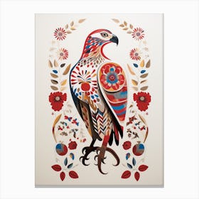 Scandinavian Bird Illustration Red Tailed Hawk 1 Canvas Print