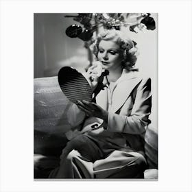 American Actress Jean Harlow Applying Her Make Up Canvas Print