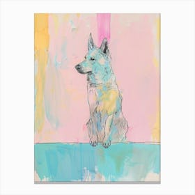 Pastel Schipperke Dog Pastel Line Illustration  2 Canvas Print