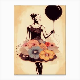 Beautiful Girl With A Balloon Canvas Print