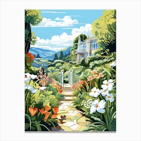 Keirunga Gardens New Zealand Gardens Illustration 1 Canvas Print