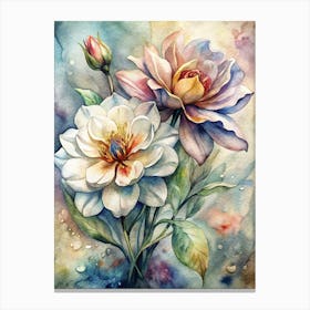 Watercolor Of Nature-Inspired Flower Painting Canvas Print