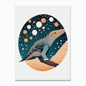 Omeisaurus Terrazzo Style Dinosaur Canvas Print