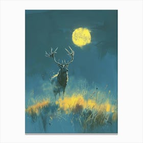 Deer In The Moonlight 9 Canvas Print