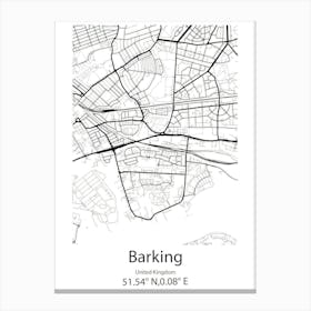 Barking,United Kingdom Minimalist Map Toile