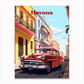 Havana Cuba Cuban Souvenir Travel Illustration Canvas Print