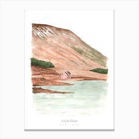 Loch Glass Pink House Scotland Canvas Print