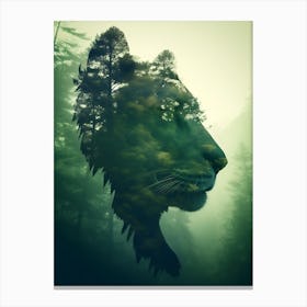 Lion In The Forest Canvas Print