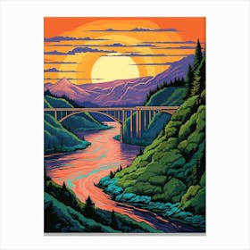 Columbia River Washington Retro Pop Art 15 Canvas Print