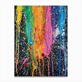 Rainbow Paint Splatters Canvas Print