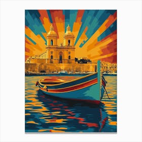 A Pop Art Poster Of Malta Canvas Print