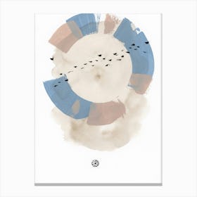 Murmuration 3 - minimal beige blue gray abstract Canvas Print