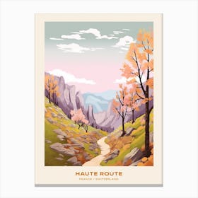 Haute Route France Switzerland 4 Hike Poster Canvas Print