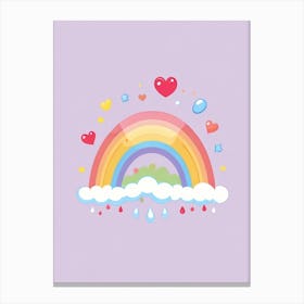 Rainbow With Hearts 1 Canvas Print