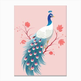 Minimalist Peacock 3 Illustration Canvas Print