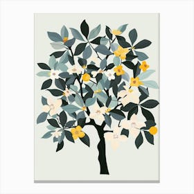 Mahogany Tree Flat Illustration 2 Canvas Print
