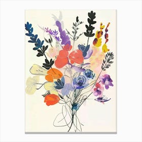 Lavender 1 Collage Flower Bouquet Canvas Print