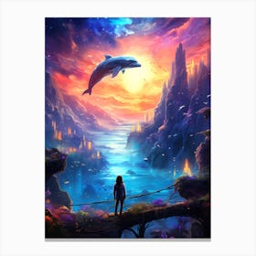 Dolphins In The Sky Canvas Print