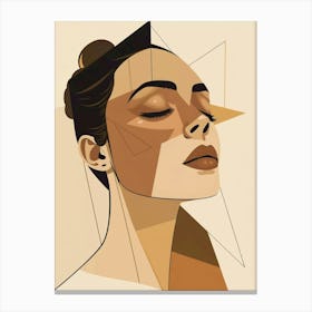 Geometric Portrait Of A Woman Canvas Print