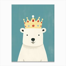 Little Polar Bear 2 Wearing A Crown Canvas Print