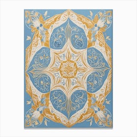 Blue And Gold Kaleidoscope 1 Canvas Print