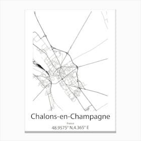 Chalons En Champagne,France Minimalist Map Canvas Print