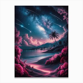 Pink Night Sky Canvas Print