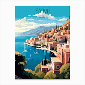 Symi Greece travel poster Canvas Print