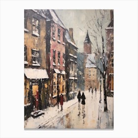 Vintage Winter Painting Richmond England Canvas Print
