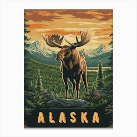 Alaska The Last Frontier Moose Poster Stampe su tela