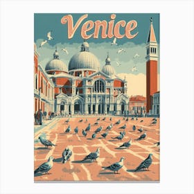 Aihrgdesign A Classic 1960s Travel Poster For Venice 1 Canvas Print