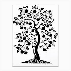 Apple Tree Simple Geometric Nature Stencil 3 Canvas Print