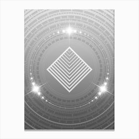 Geometric Glyph in White and Silver with Sparkle Array n.0188 Canvas Print