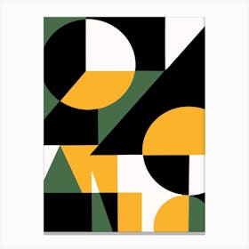 Geometrical Yellow Green And Black Canvas Print